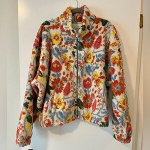 Cleo + Wolf Floral Sherpa Jacket NWOT